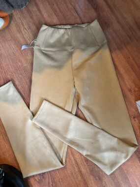 Wilfred Free Women's Faux Suede Tan High-Waisted Leggings Size M.  NWT!